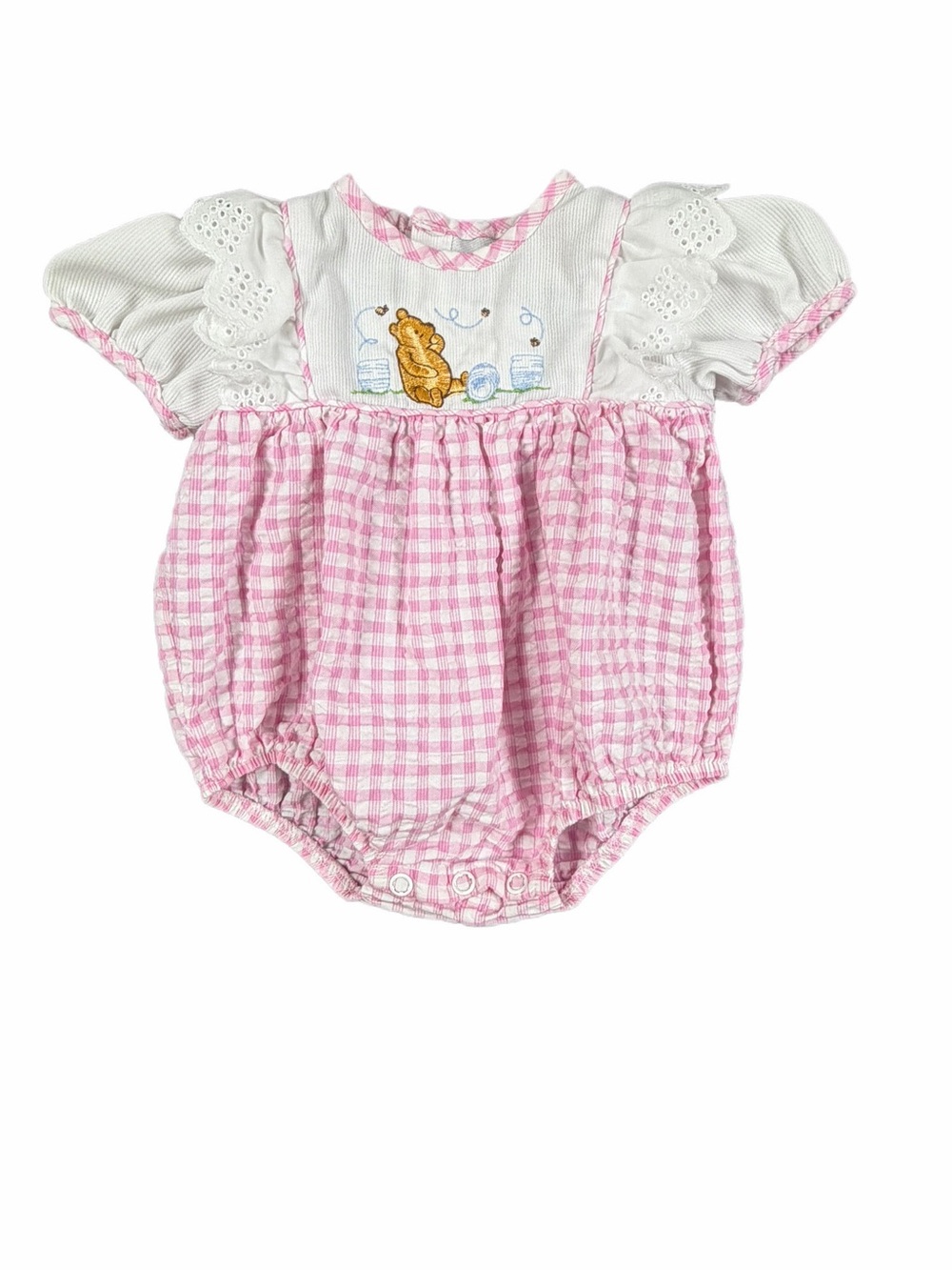 CLASSIC POOH Vintage Embroiderd Bubble Romper - 3M